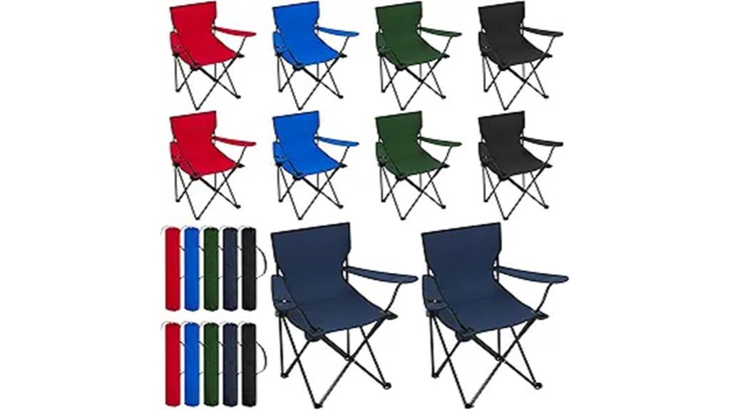 10 pack folding camping chairs