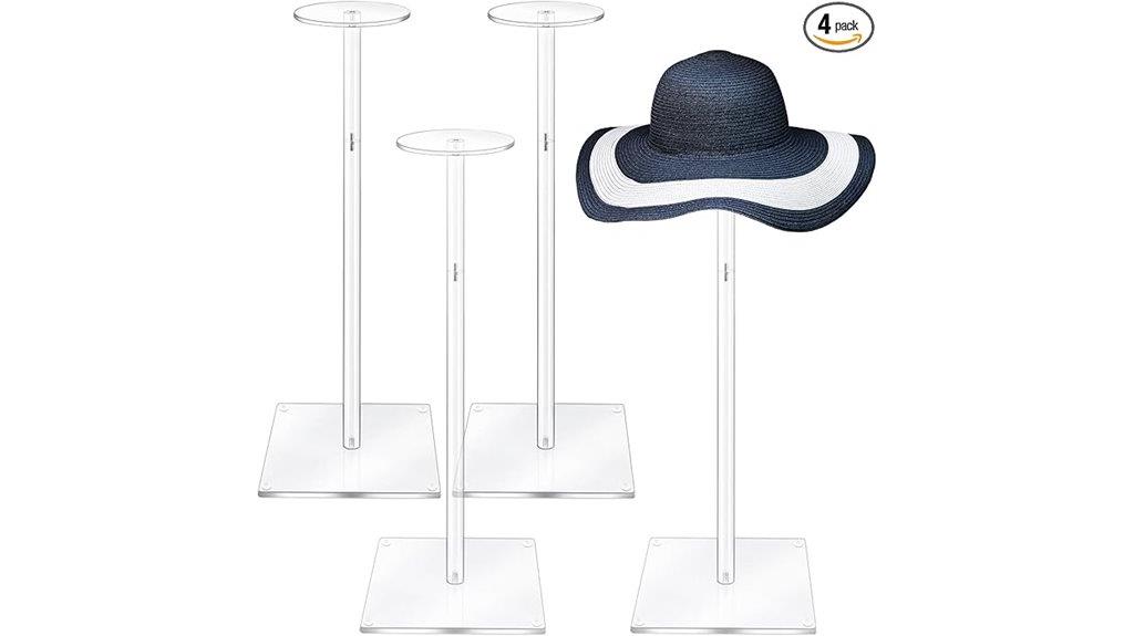 acrylic adjustable hat stands