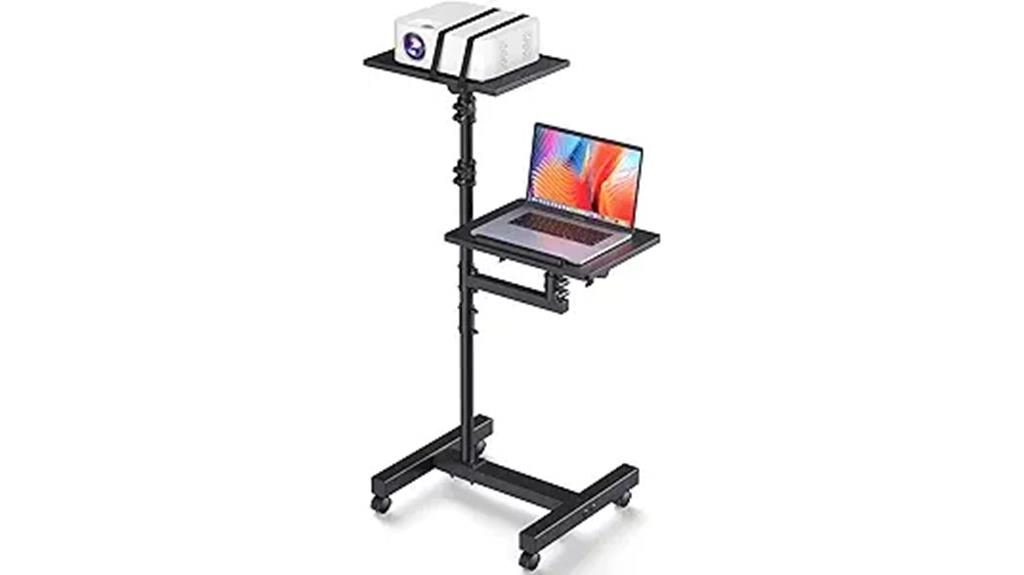 adjustable wheel shelving stand