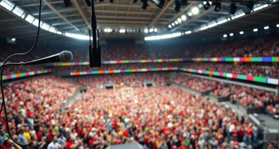 amplified crowd chants