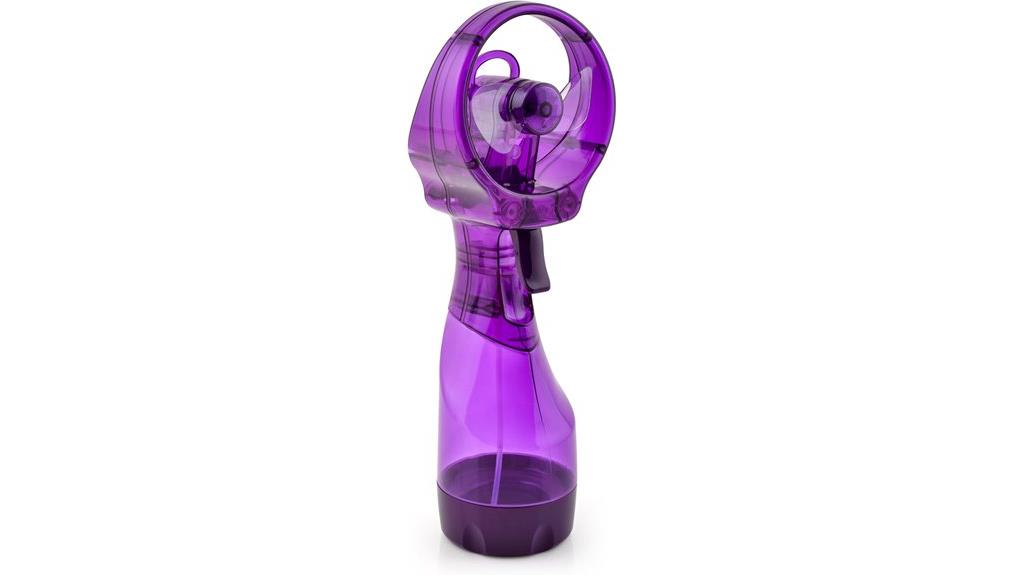 battery powered purple misting fan