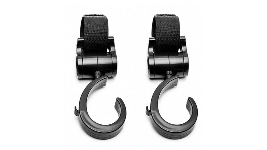 black stroller hooks pack