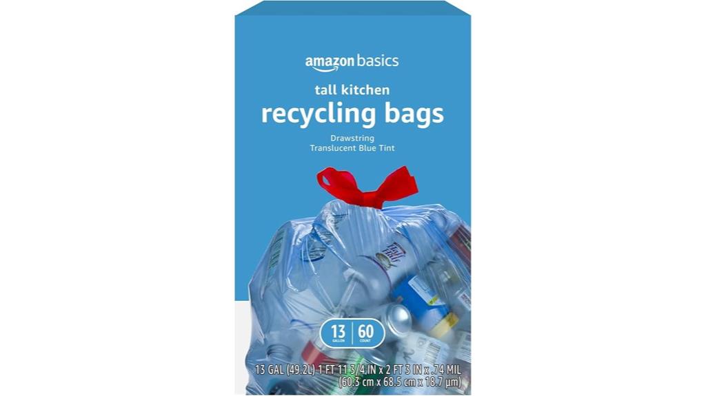 blue 13 gallon trash bags