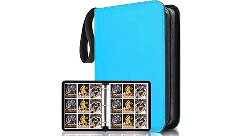 blue 9 pocket card binder
