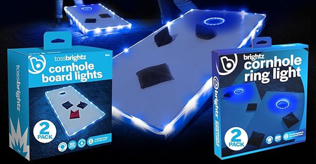 blue cornhole light bundle