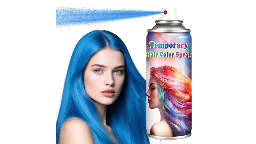 blue washable hair spray