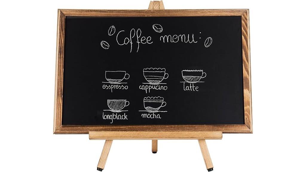 burnt wood chalkboard sign