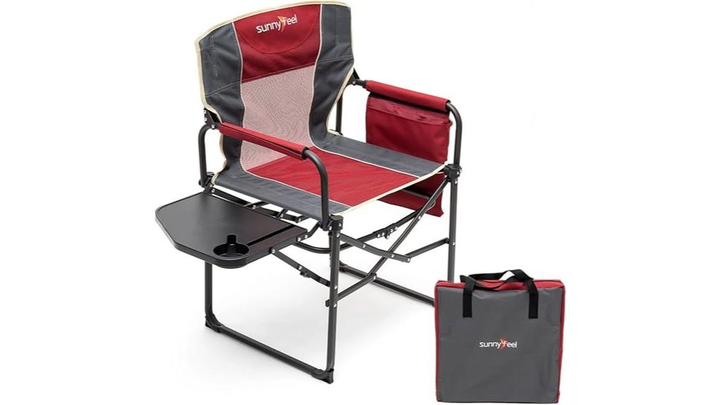 camping chair with side table