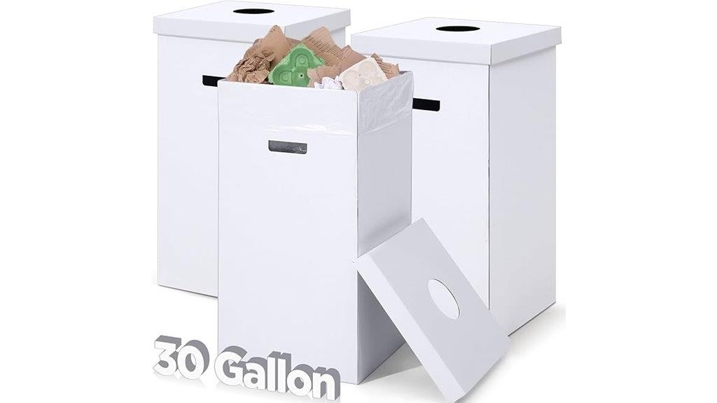 cardboard recycling trash bins