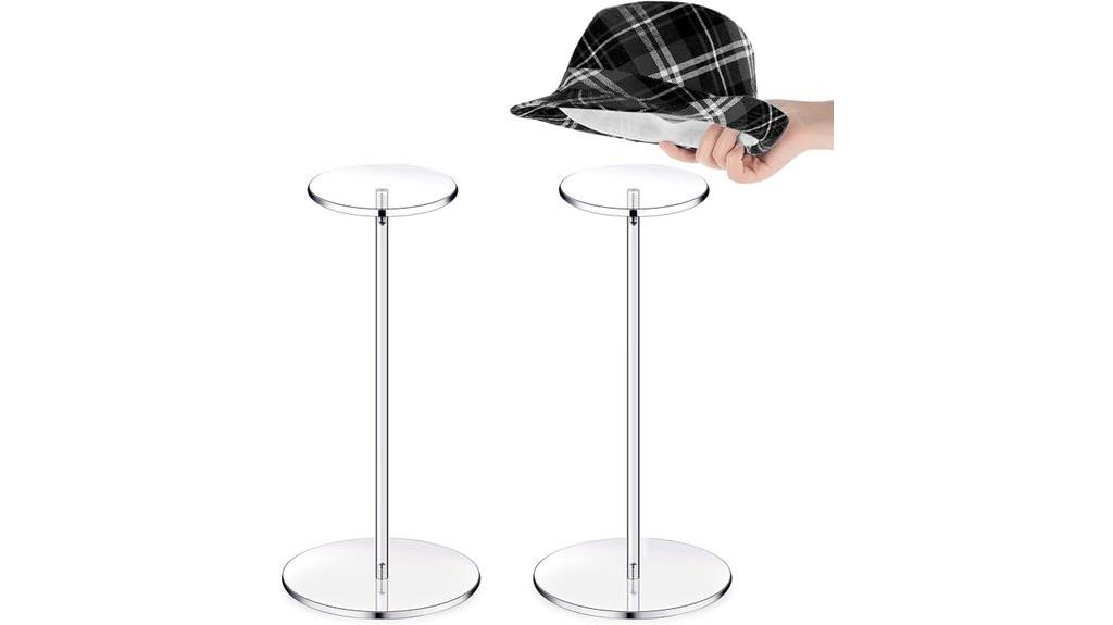 clear acrylic hat stands