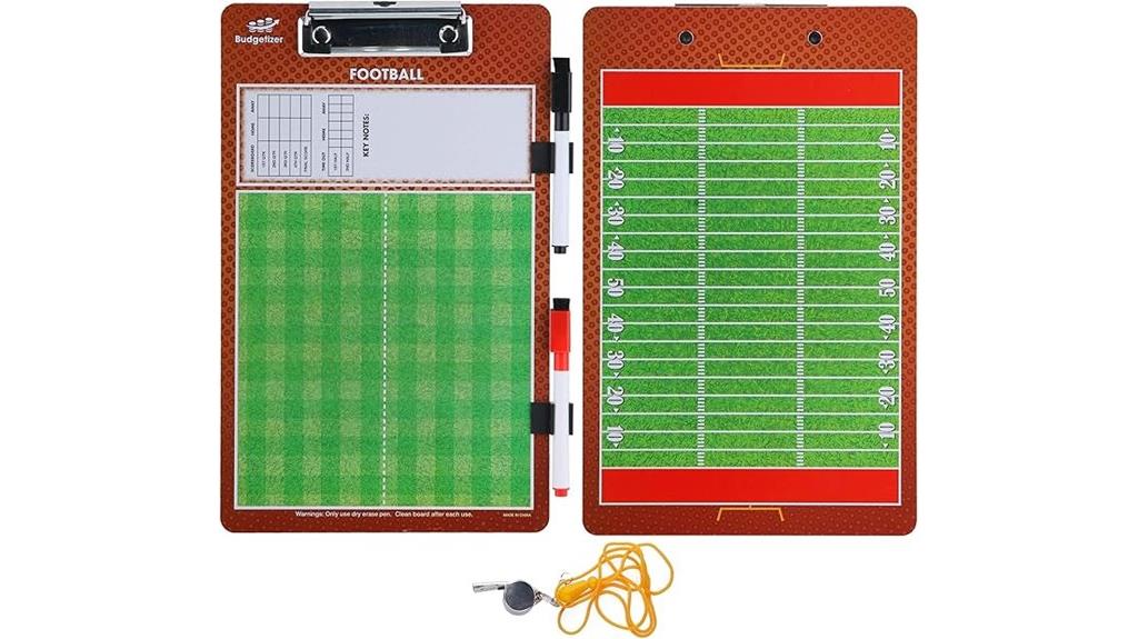 clipboard with whistle markers