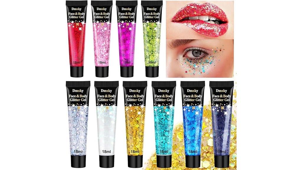 colorful festival body glitter