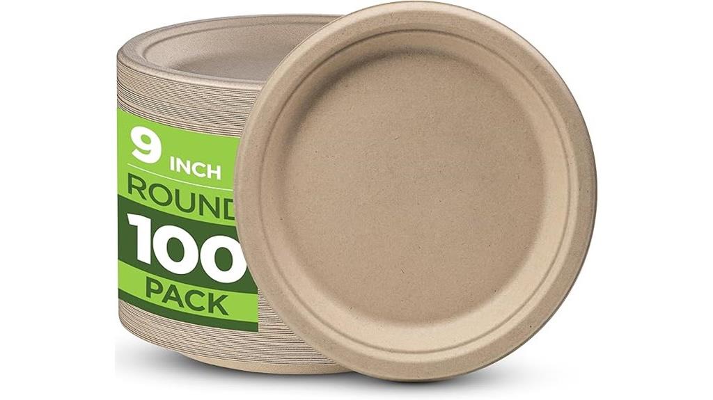 compostable 100 pack paper plates