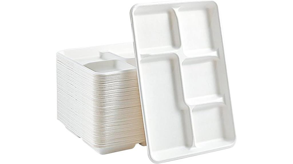 compostable five compartment plates