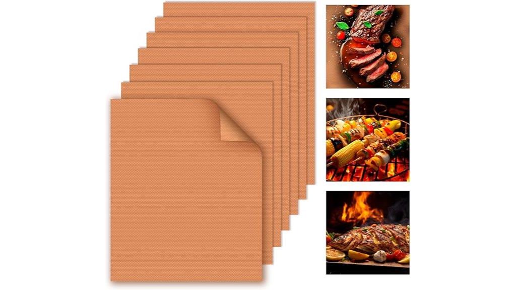 copper reusable grill mats