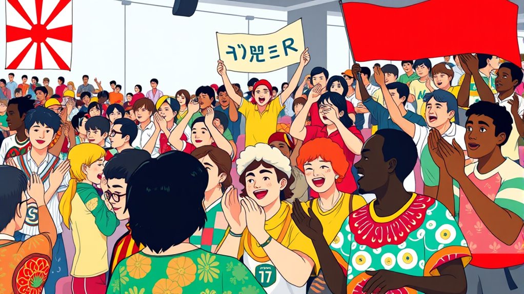 cultural applause and cheers