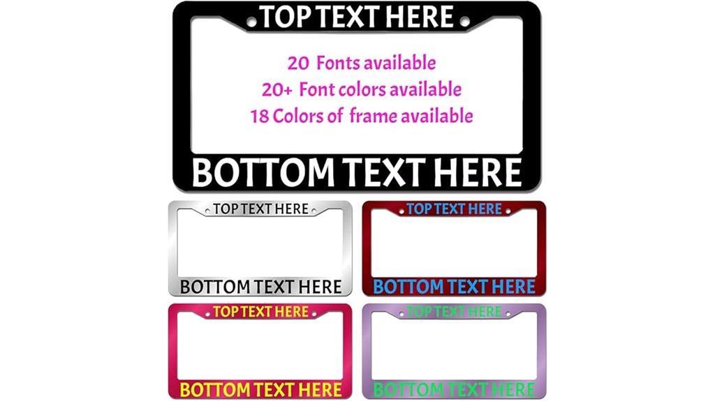 customizable car license frames