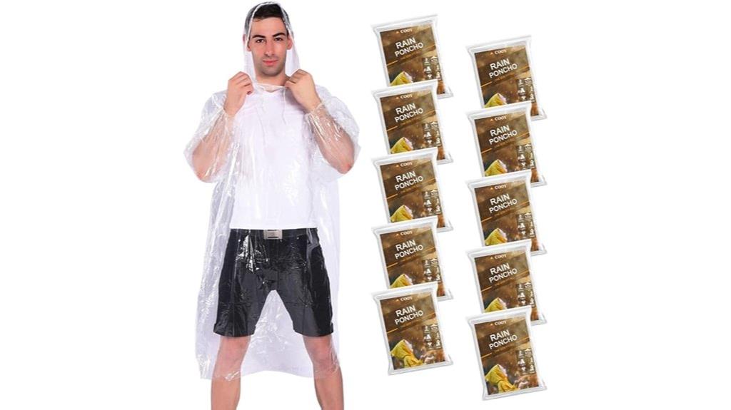 disposable rain poncho set