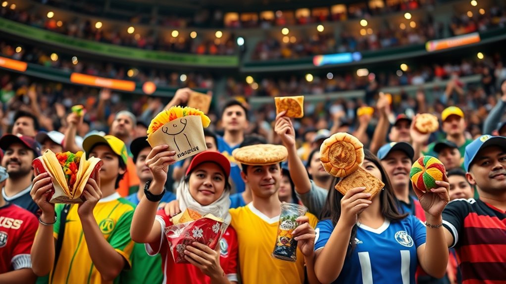diverse fusion inclusive stadium snacks