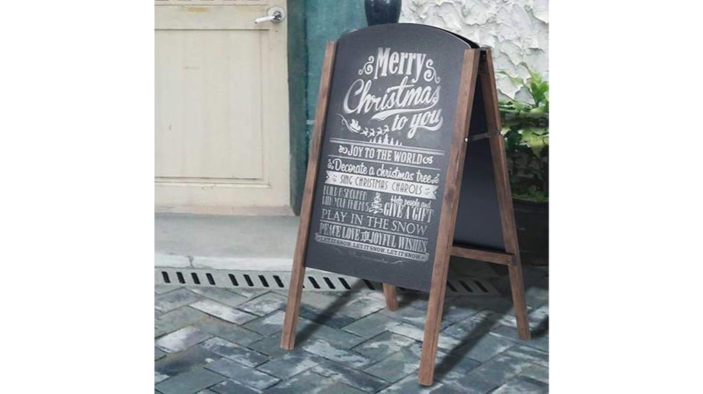 double sided wooden chalkboard