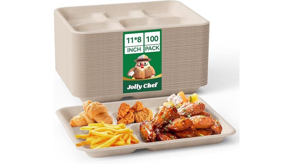 eco friendly 5 compartment plates