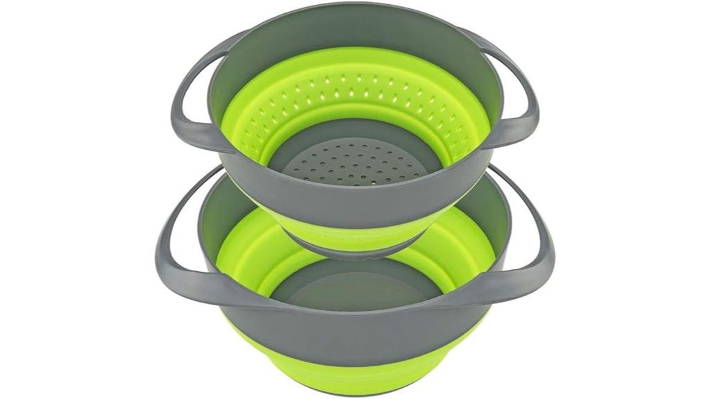 folding kitchen strainer set