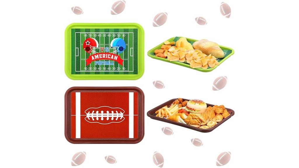 football themed serving trays
