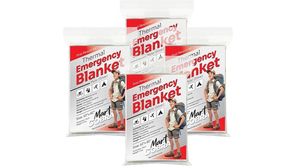 four pack emergency blankets