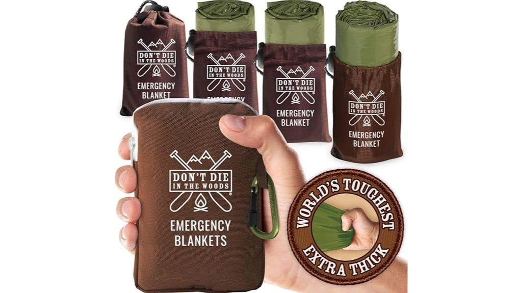 four pack emergency thermal blankets