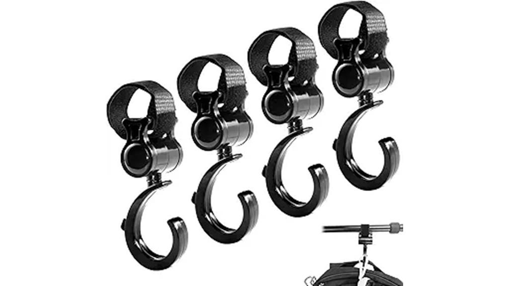 four piece rotating stroller hooks