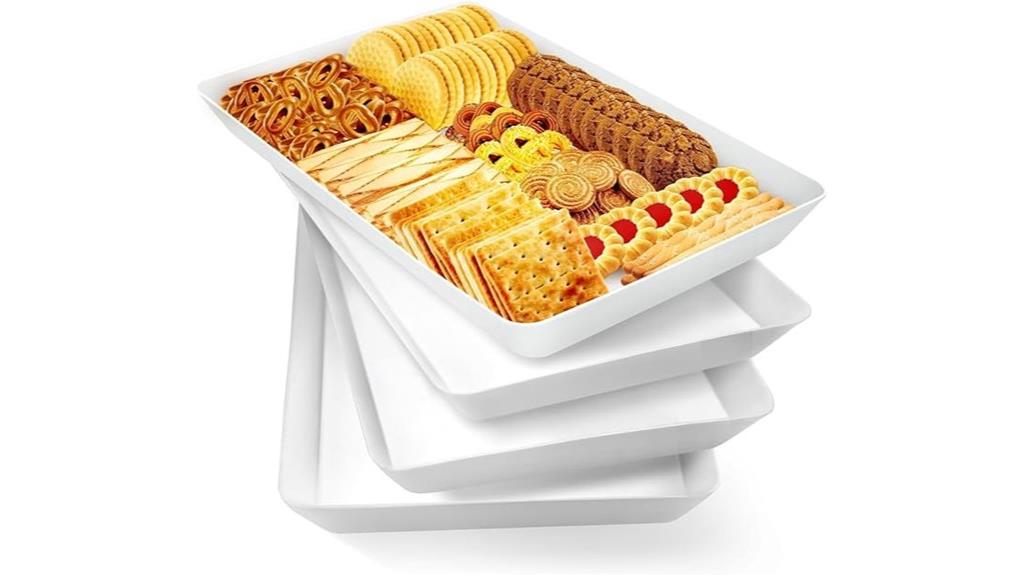 four piece serving tray set