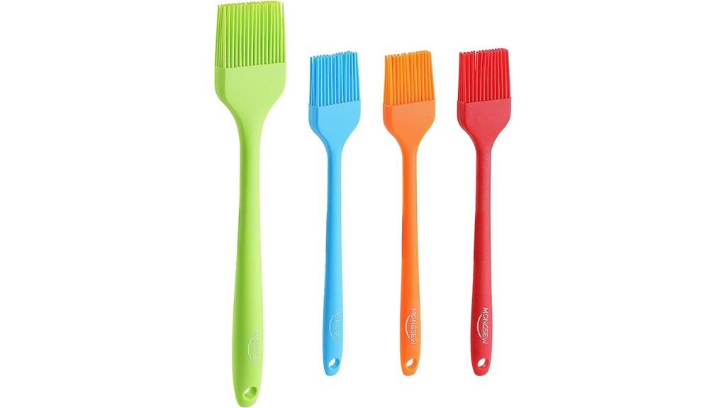 four piece silicone pastry brushes