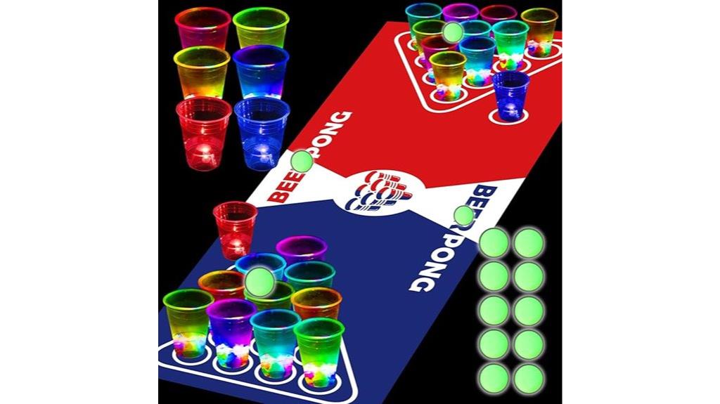 glowing pong party mat