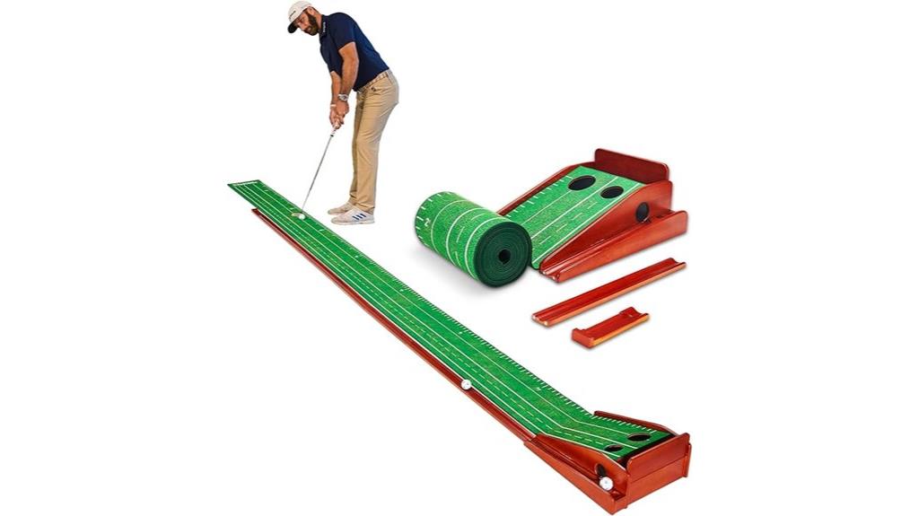 golf putting mat with ball return