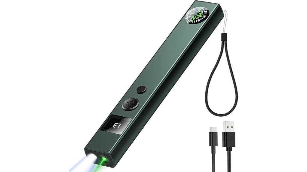 green laser and flashlight