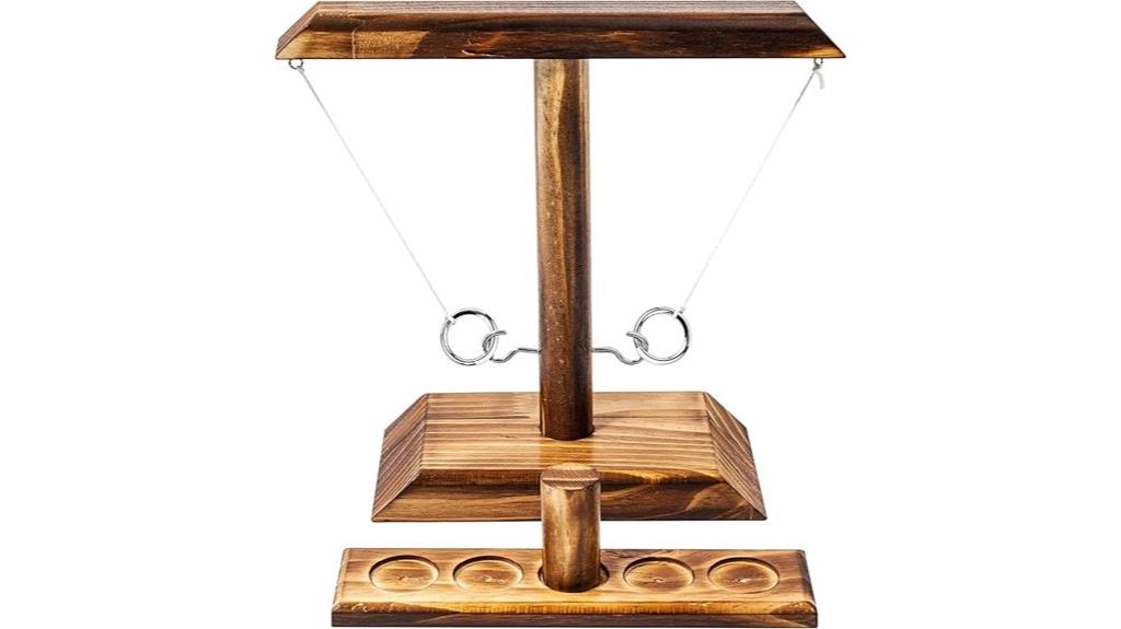 handmade wooden ring toss