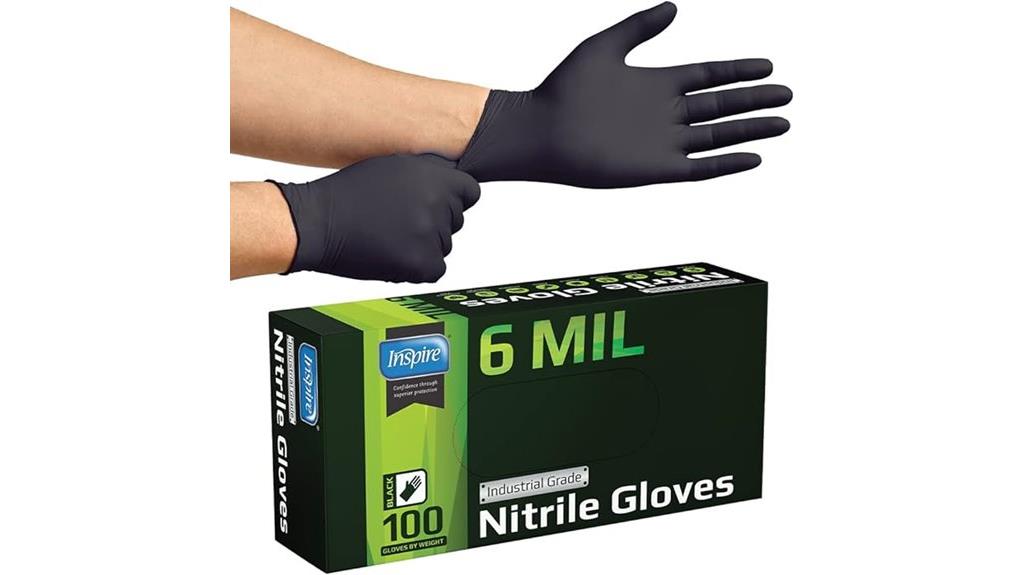 heavy duty black nitrile gloves