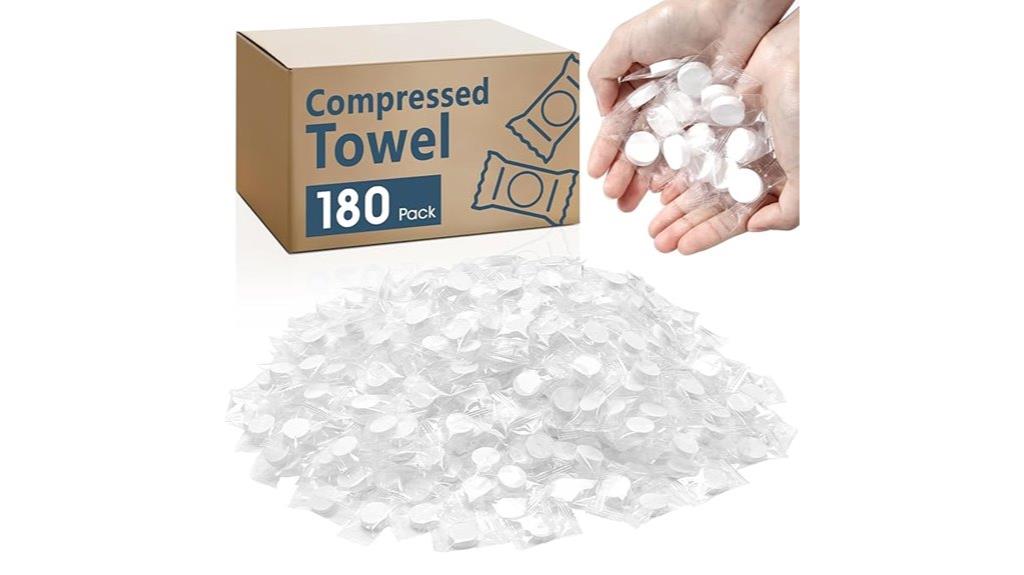 hundred eighty compressed towels