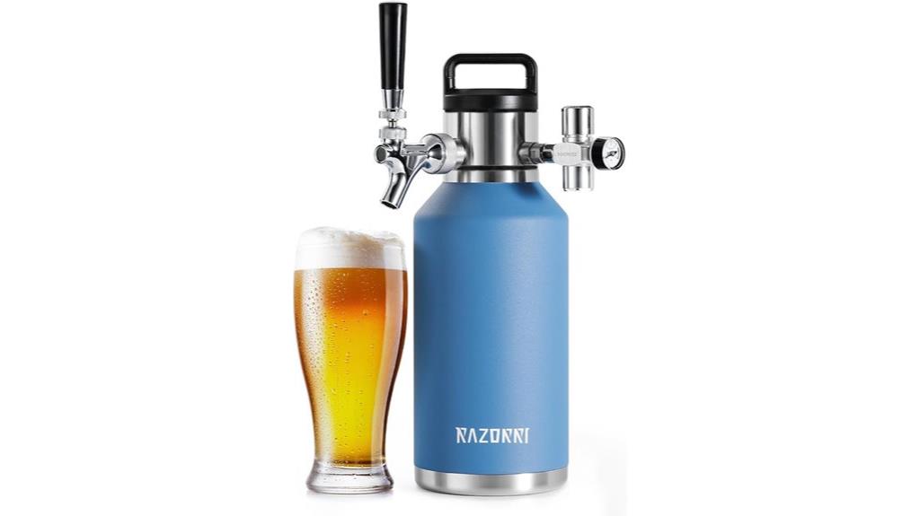 large 64oz stainless growler