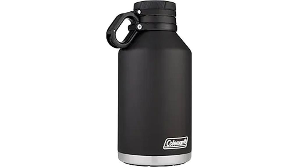 large black stainless growler