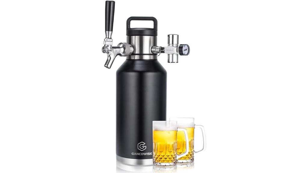large stainless steel growler