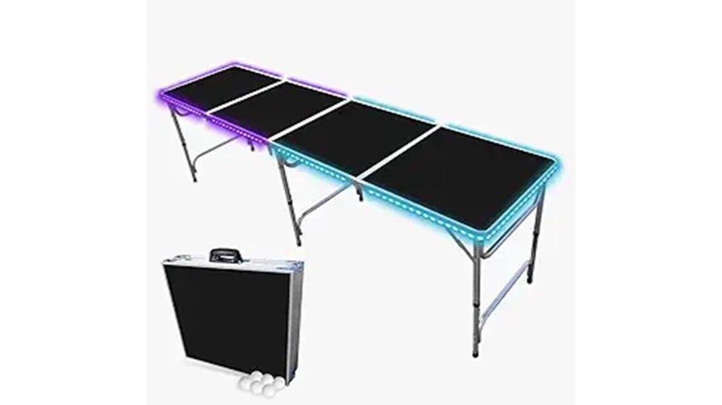 led lit folding ping pong