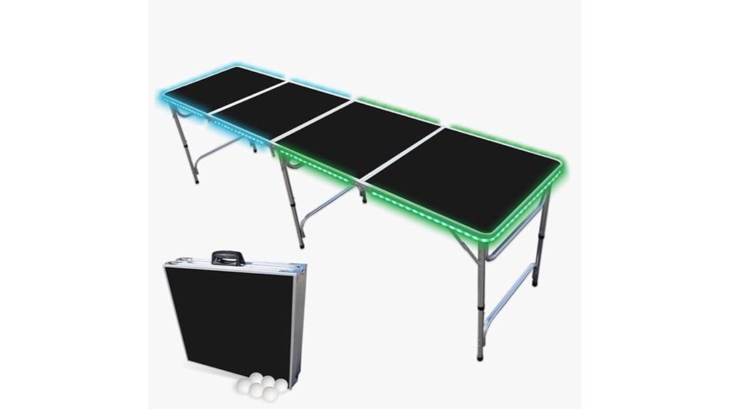 led lit folding table