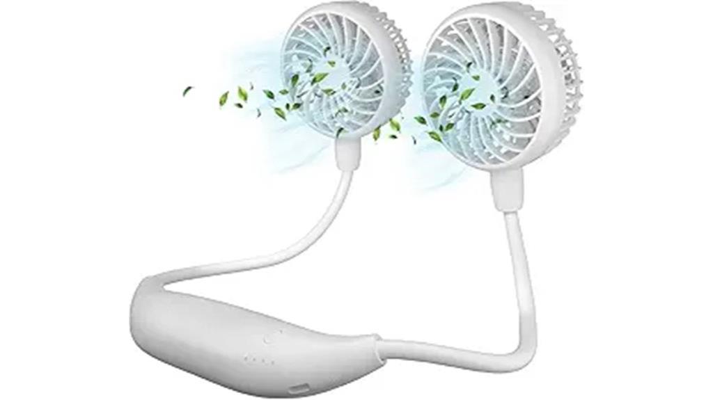 long lasting portable neck fan