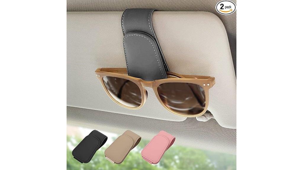 magnetic leather sunglass holders