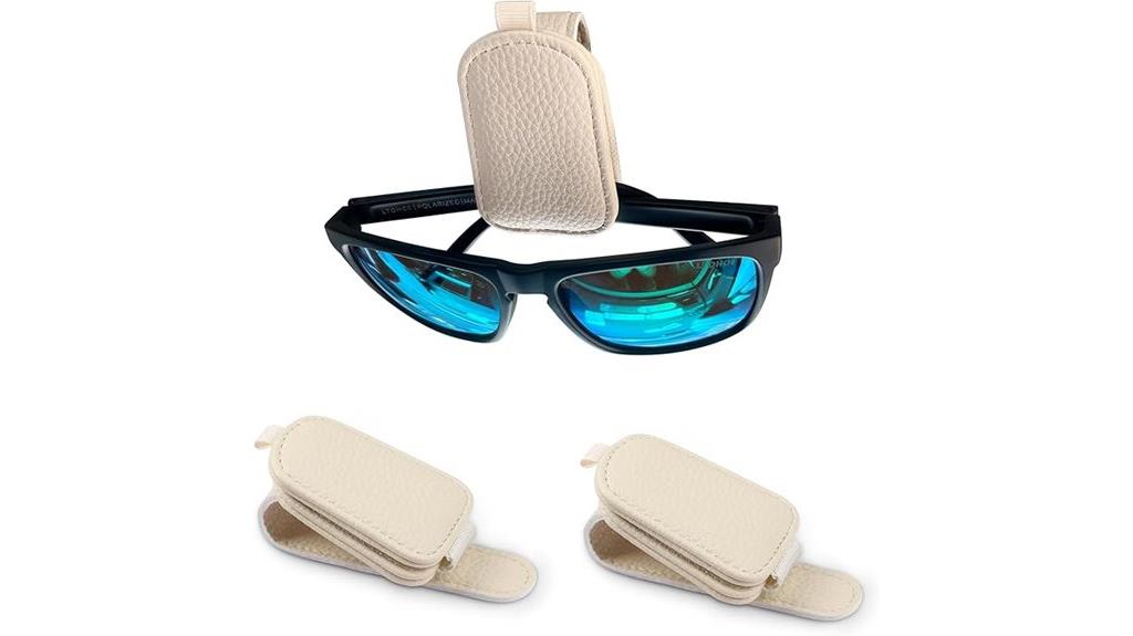 magnetic leather sunglasses holder
