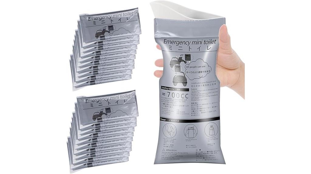 multiple pack emergency urine bags