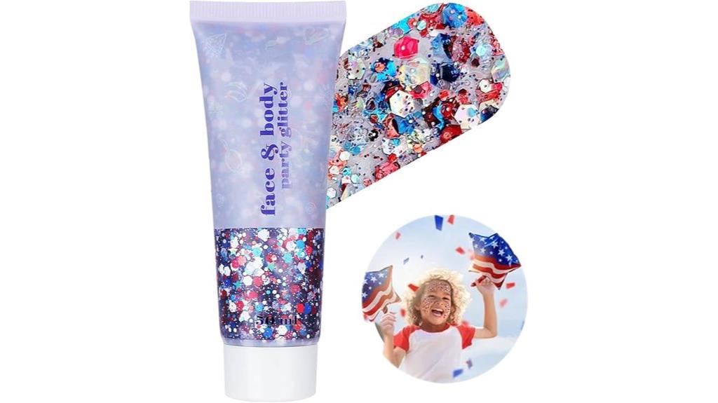 patriotic glitter face gel