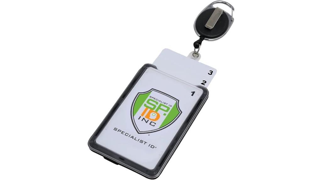 plastic badge holder with reel
