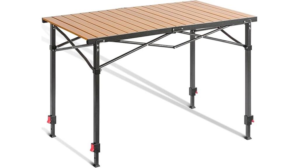 portable adjustable camping table